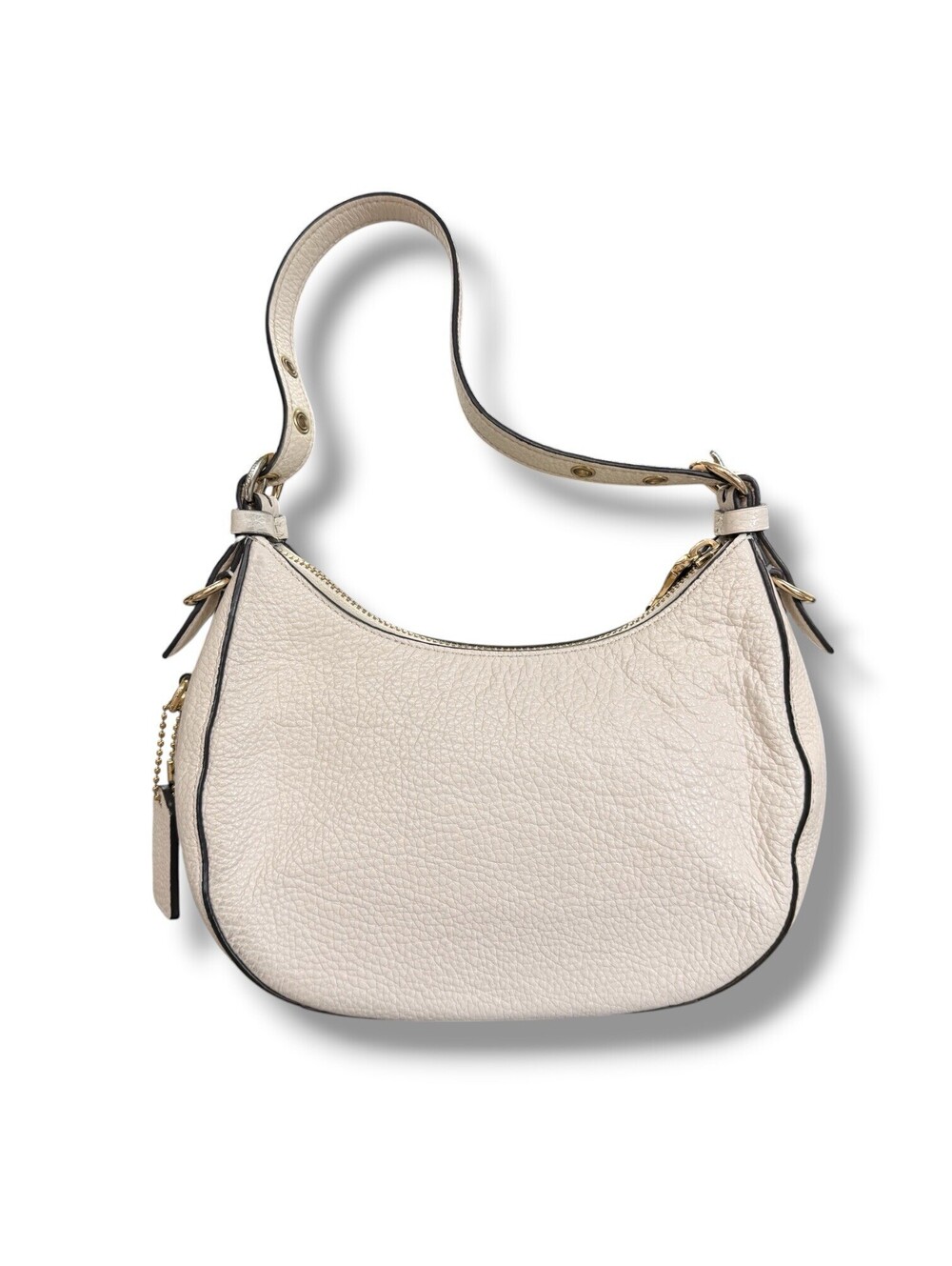 Coach Kleo Hobo C6807 Ivory Pebbled Leather Shoulder Bag Gold Hardware Hangtag - Picture 4 of 12